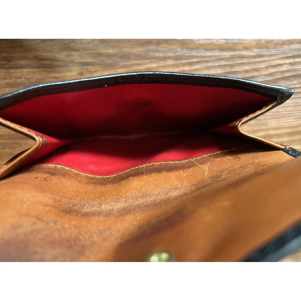Vintage Dooney & Bourke Black All Weather Leather AWL‎ Wallet Double Fold Snap